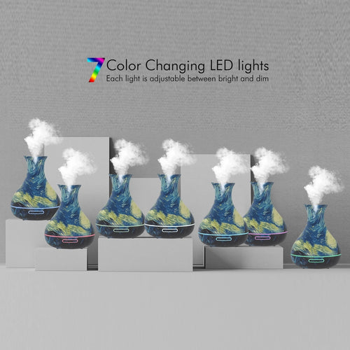 Aromatherapy Diffuser 300ml – Hydro-Dipped Design (Color & Pattern Varies)