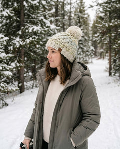 C.C Popcorn Stitch Pom Beanie | Chunky Knit Winter Hat