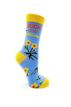 Suck It Up Buttercup Novelty Crew Socks