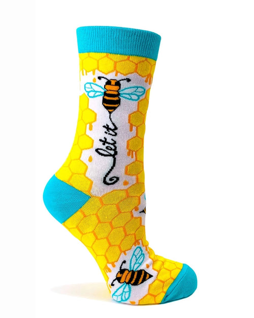 Let It Bee Honeycomb Crew Socks