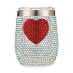 Sparkle With Heart Rhinestone Tumbler – 12 oz