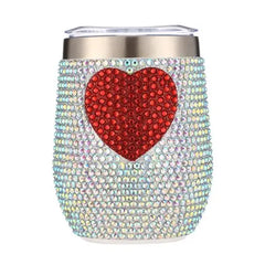 Sparkle With Heart Rhinestone Tumbler – 12 oz