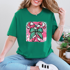 Colorful Candy Cane Graphic Tee