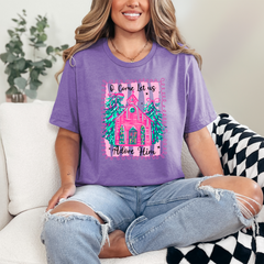 Let Us Adore Him Pink Graphic Tee