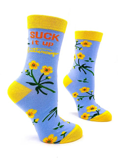 Suck It Up Buttercup Novelty Crew Socks