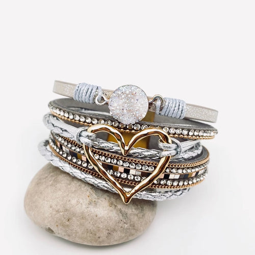 Sparkle & Heart Multi-Layer Magnetic Bracelet β The Perfect Gift of Love