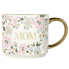 Floral Mom Coffee Mug – 14oz Gold Handle