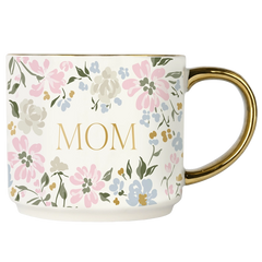 Floral Mom Coffee Mug – 14oz Gold Handle Mother’s Day Gift