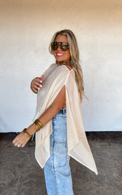 Blakeley Cotton Mesh Poncho Top