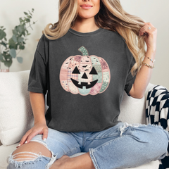 Pink Patchwork Pumpkin Graphic Tee