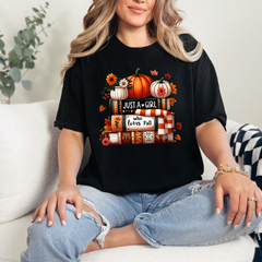 Girl Who Loves Fall & Books Graphic Tee