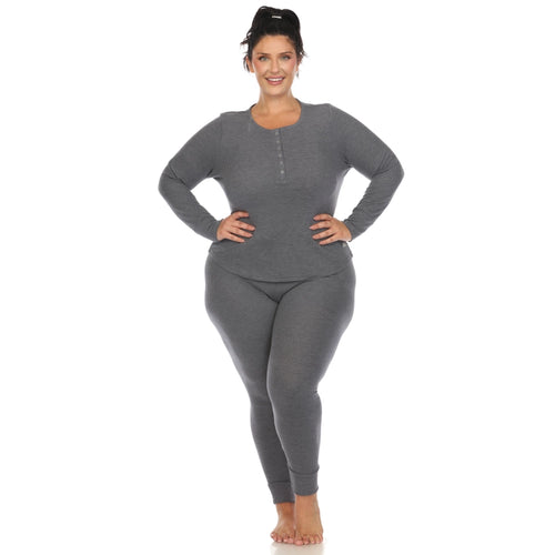 The Cozy Core Waffle Pajama Set β Soft, Stretchy Comfort for Cold Nights - Plus Size