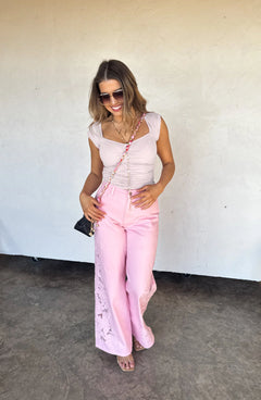 🚨 PREORDER: Blakeley Summer Floral Charm Wide Leg Jean