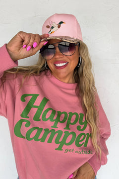Happy Camper Get Outside Fleece Pullover
