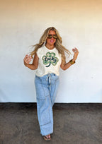 Lucky Clover Cream Muscle Tee