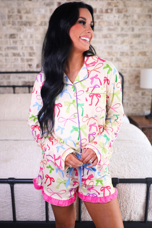 Daylight Bow Ruffle Pajama Set