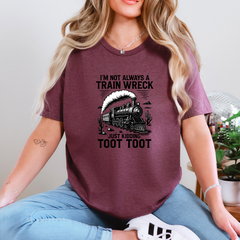 Train Wreck Black Graphic Tee