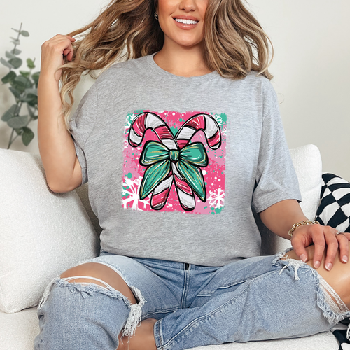 Colorful Candy Cane Graphic Tee