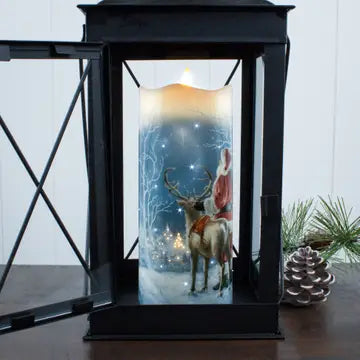 Starry Night Santa fiber optic candle