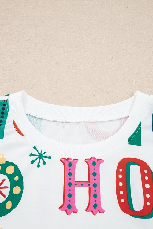 Ho Ho Print Long Sleeve Top & Shorts Christmas Set – Festive Comfort You’ll Love