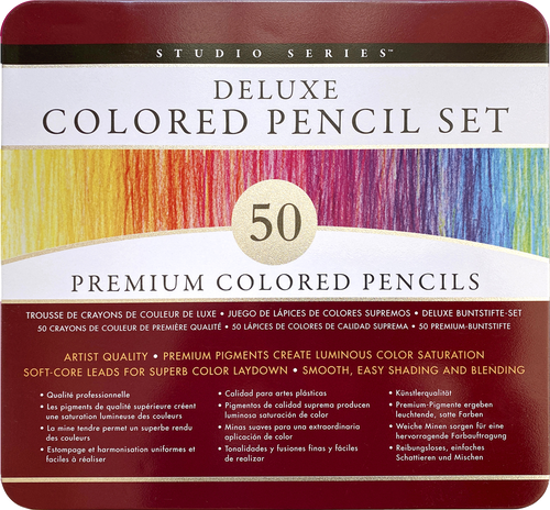 Studio Series Deluxe Colored Pencil Set – 50 Premium Colors