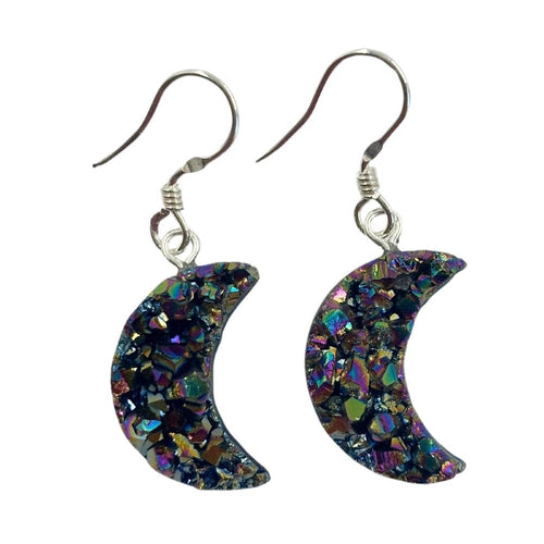 Moon Rainbow Druzy Earrings