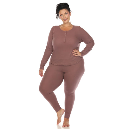 The Cozy Core Waffle Pajama Set β Soft, Stretchy Comfort for Cold Nights - Plus Size