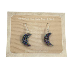 Moon Rainbow Druzy Earrings