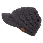 C.C Ribbed Knit Hat With Brim