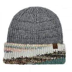 Grey C.C Multi Marled Yarn Cuff Beanie