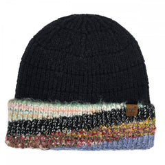 Black C.C Multi Marled Yarn Cuff Beanie