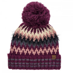Magenta C.C Multi Color Chevron Pom Beanie