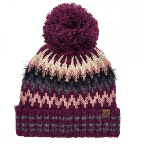 Magenta C.C Multi Color Chevron Pom Beanie