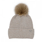 Beige C.C Two Tone Angora Cuff Beanie