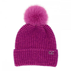 Hot Pink C.C Two Tone Angora Cuff Beanie
