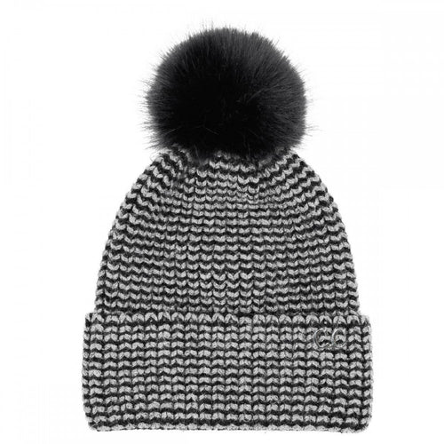 Black C.C Two Tone Angora Cuff Beanie
