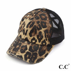 Distressed Criss-Cross High Pony Cap β 10 Colors