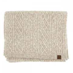 C.C Cable Knit Scarf – Cream, Rose, Taupe, Grey, Black