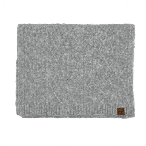 C.C Cable Knit Scarf – Cream, Rose, Taupe, Grey, Black