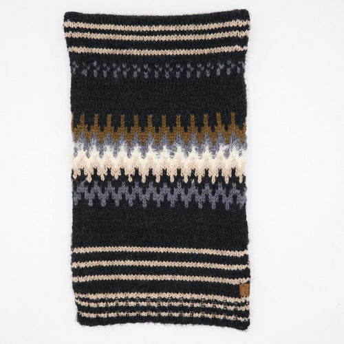 C.C Multi Colored Chevron Scarf – Ivory, Beige, Black