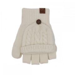 C.C Cable Knit Convertible Flip Mittens