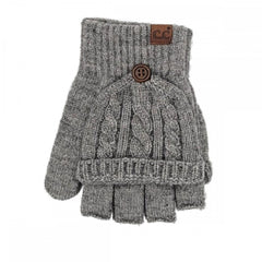 C.C Cable Knit Convertible Flip Mittens