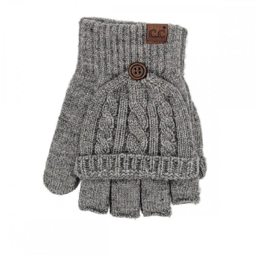 C.C Cable Knit Convertible Flip Mittens