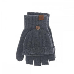 C.C Cable Knit Convertible Flip Mittens