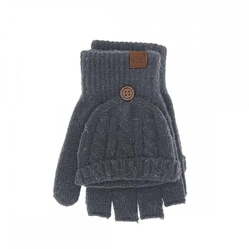 C.C Cable Knit Convertible Flip Mittens