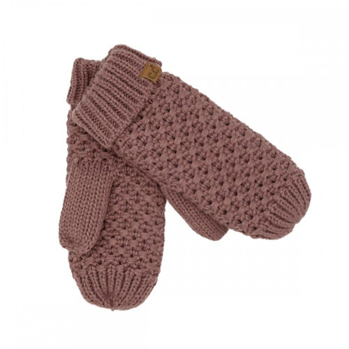 C.C Cross Cell Stitch Knit Mitten Gloves