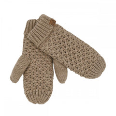 C.C Cross Cell Stitch Knit Mitten Gloves