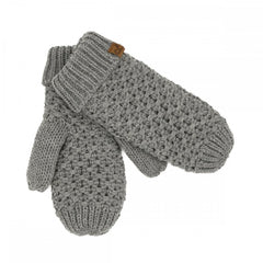 C.C Cross Cell Stitch Knit Mitten Gloves