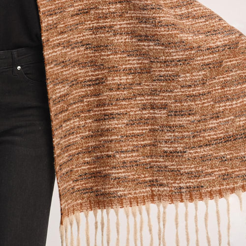 Multi-Tone Soft Knit Scarf with Fringe β One Size
