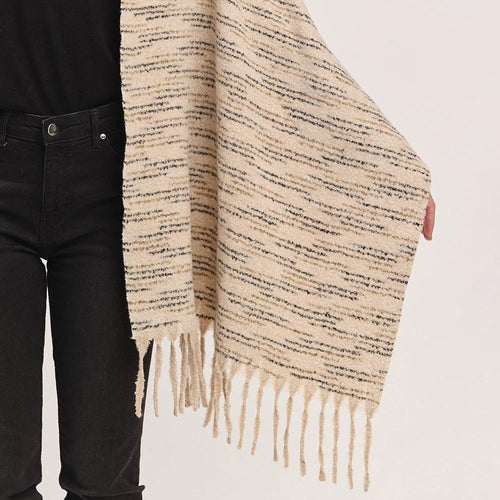 Multi-Tone Soft Knit Scarf with Fringe β One Size
